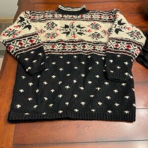 Vintage Fair Isle Hand Knit Chunky Sweater